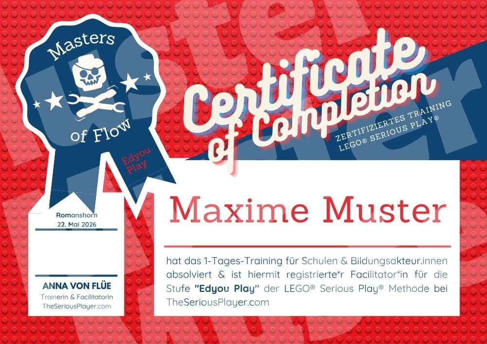 Teilnahmebestätigung für das Edyou Play Training